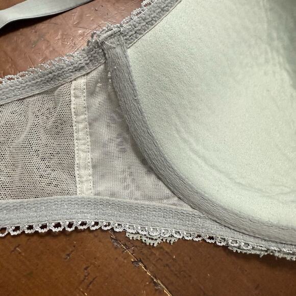 VICTORIAS SECRET DREAM ANGELS SIZE 36 D GREEN HIGH NECK LACE CUTOUT LINED DEMI - Picture 6 of 9